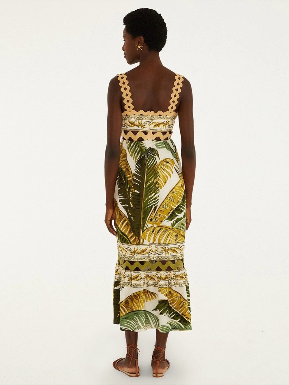 🌴🌴NWT Farm Rio Ric Rack Palm Tree Dress Sz Large Tuckernuck - Picture 5 of 6